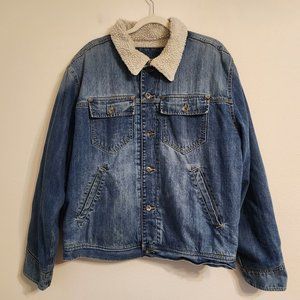 Old Navy Vintage 2006 Unisex Adult Denim Jeans Fleece Jacket Size XL, Outdoor